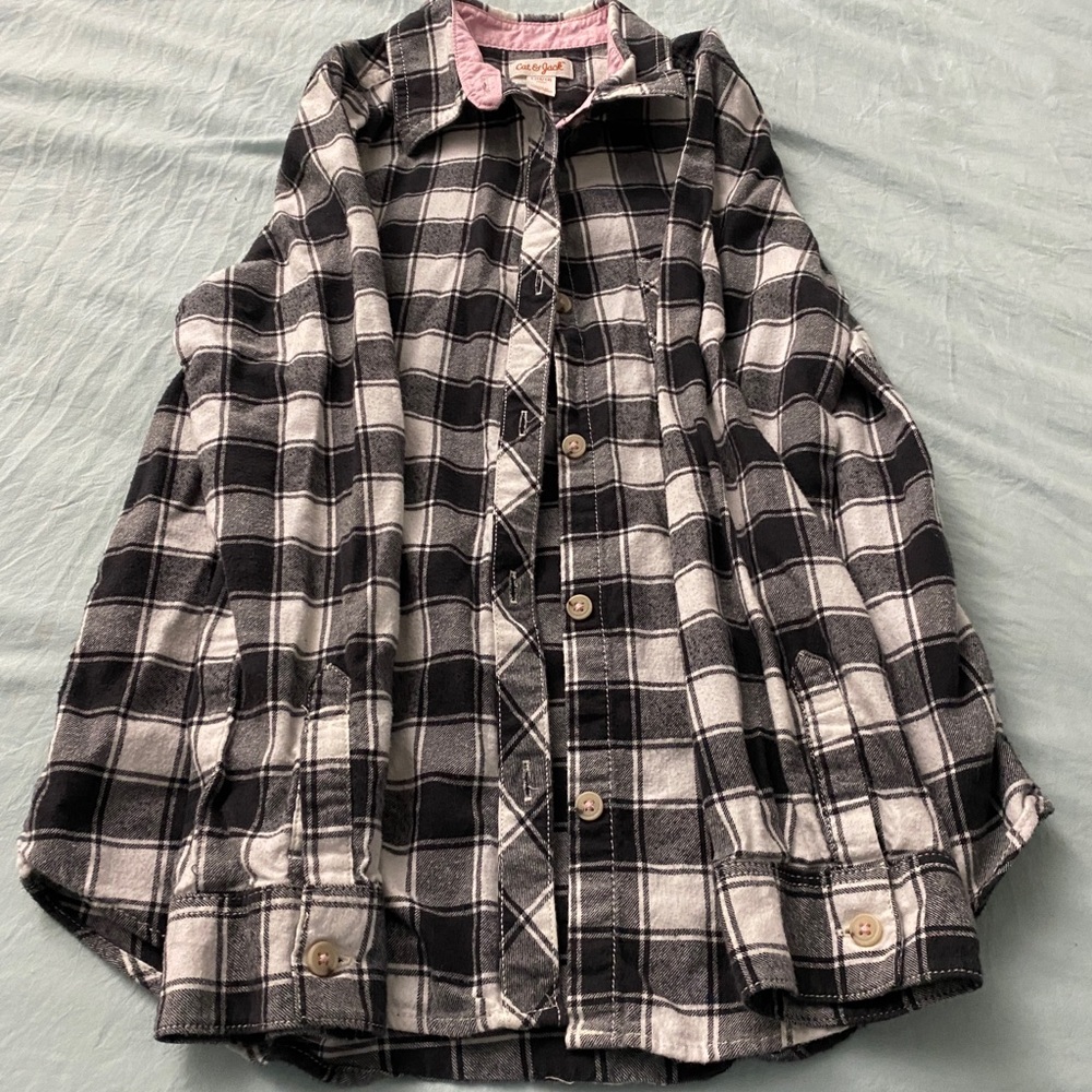 Girls button down plaid shirt